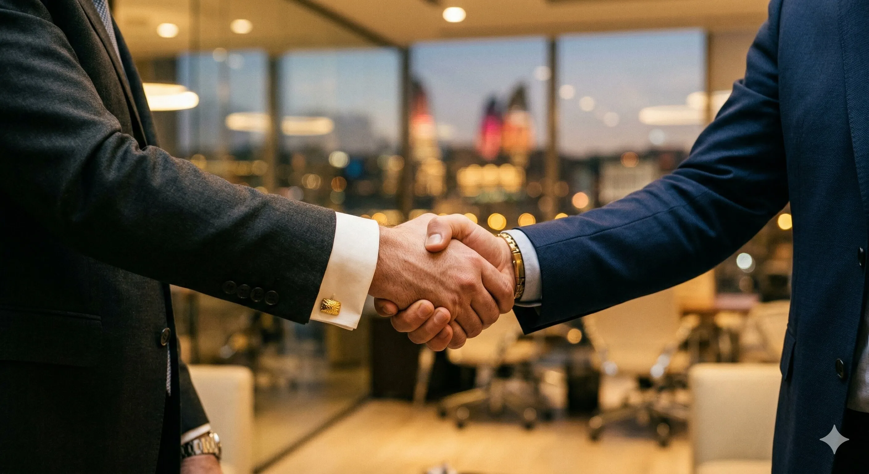 Əl sıxan iş adamları